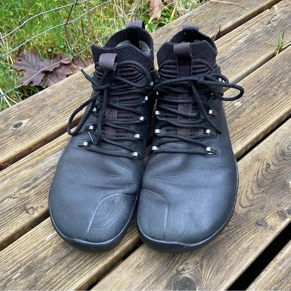 Vivo Barefoot Magna Leather FG Hiking Boots, Black/Obsidian, Men’s Size 7/EU 40